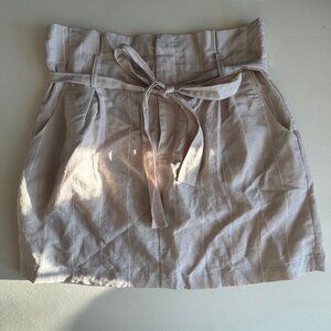Striped Tie Front Mini Skirt